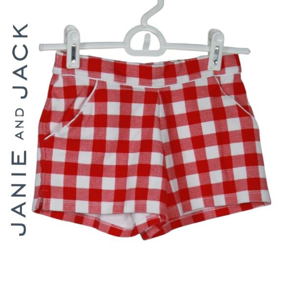 Janie and Jack Red & White Checkered Shorts Size 7 - Picture 1 of 5
